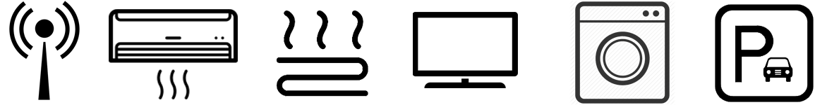 WiFi, A/C, heating, tv, washing maWiFi, A/C, heating, tv, washing machine, parkinghine, parking